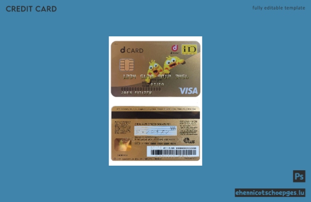Beispielvorschau der japanischen D-Punkt-Clubcard-Visa-Karte
